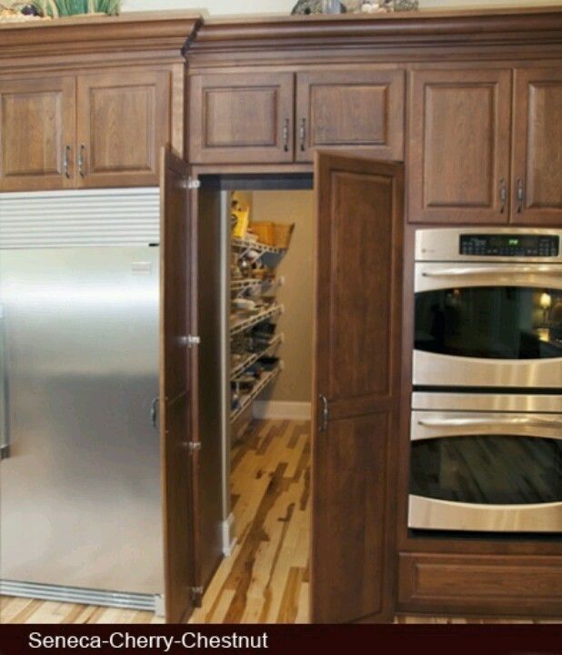 Beautiful door leading to pantry in middle of kitchen cabinets | Doors leading pantry cabinets with doors