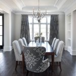 Beautiful Gray Dining Room with Gray medallion Curtains - Transitional - Dining Room dining room decoration ideas