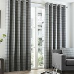 Beautiful GREY TARTAN Check Curtains Highland Charcoal Slate EYELET Ring Top This grey tartan curtains