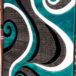 Beautiful Hand Carved Turquoise Blue Area Rug Carpet Contemporary Modern Abstract ~ turquoise blue area rugs