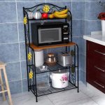 Beautiful Home Kitchen Bakeru0026#039;s Rack Utility Microwave Stand Storage Cart  Workstation Shelf microwave storage shelf