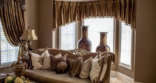 Beautiful Marge Carson Living Room with Custom Window Treatments  traditional-living-room custom window treatments