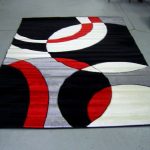 Beautiful Modern Red Black White Pile Cut Design 5x8 Area Rug Carpet NEW #Modern red black and white area rugs