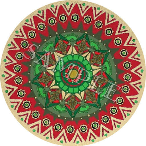 Beautiful Rug (Red Christmas Rose) round christmas rugs