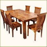 Beautiful Rustic Solid Wood Dining Table u0026 Chair Set Furniture solid wood dining set