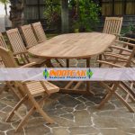 Beautiful Teca Ovalada Sets folding wooden garden furniture sets