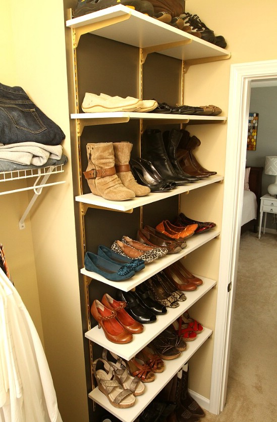 Beautiful Turn Shelves into Organizers small closet shoe storage