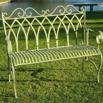 Beautiful Vintage Wrought Iron Bench ... wrought iron benches outdoor