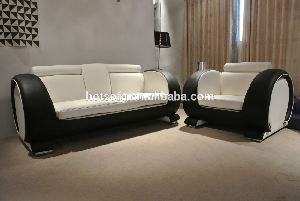 Beautiful White and black leather sofa set new design 2015 sofa set new design
