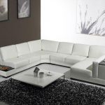 Beautiful White Leather U Shaped Sectional Sofa with Storage modern-living-room u shaped leather sofa