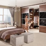 Luxury Sliding doors for space saving walk-in closet design, small bedroom ideas bedroom with walk in closet
