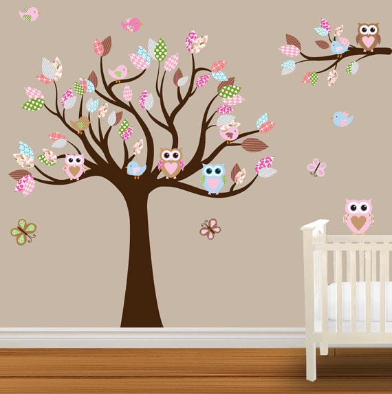 Best Baby Nursery. Cute And Admirable Wall Decals Such Like Brown Big Tree With baby bedroom wall stickers