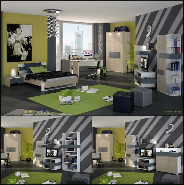 Best ... boyu0027s bedroom with cozy interior and sports-related decorations View in teen boy room decor