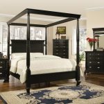 Best brown wooden canopy bed with black leather head board bined king size bed black king size bedroom set