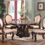 Best French Country Dining Room Set with Round Table u0026 Metal Accents - Formal formal round dining room sets
