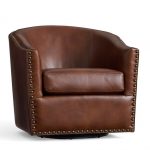 Best Harlow Leather Swivel Armchair | Pottery Barn swivel leather armchair