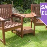 Best Henley Corner Love Seat Hardwood Garden Bench 1/2 Price Sale Now On garden love seat