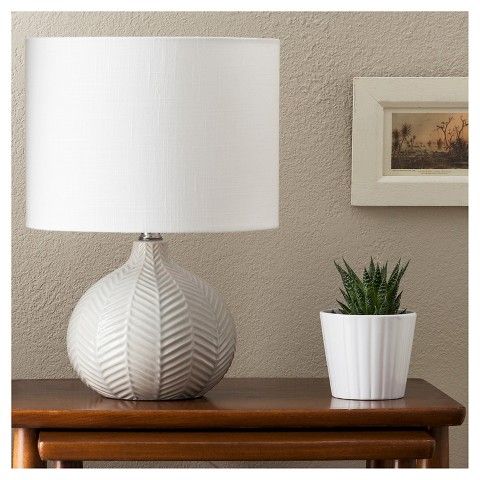 Best Herringbone Ceramic Table Lamp - Gray - Threshold™ : Target nightstand lamps for bedroom