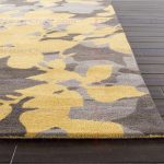 Best Jaipur Blue Orchid Hand-Tufted Floral Pattern Wool Yellow / Gray Area Rug yellow grey area rug