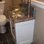 Best Luxurious White Small Vanity And Glass Bowl Sink On Gray Marble Tops As small powder room sink vanities