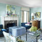 Cute The celestial airiness of walls lacquered in Benjamin Mooreu0027s Antiguan Sky  is best paint colors for living room