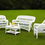 Best Portside White Wicker Sofa Set white wicker patio furniture