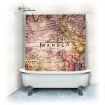 Best Wander Fabric Shower Curtain  unique fabric shower curtains