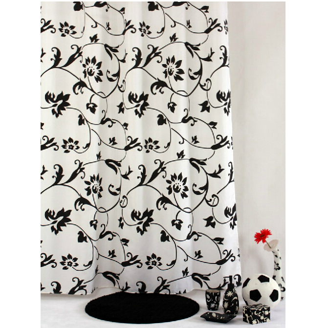 Cozy ... White and Black Good Quality Floral Shower Curtain. Loading zoom black and white floral shower curtain
