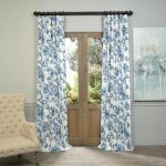 Best Exclusive Fabrics Indonesian Blue Printed Cotton Twill Curtain Panel blue and white floral curtains