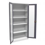 Chic ... 2-Door 5-Shelf Bookcase with Tempered Glass Door Front u0026 Key Lock Entry 2 shelf bookcase with glass doors