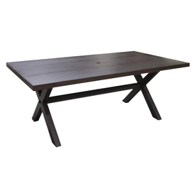 Chic allen + roth Atworth 42-in W x 76-in L 6-Seat rectangle patio table