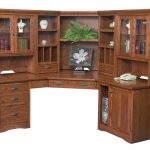 Chic Amish Large Corner Computer Desk Hutch Bookcase Home Office Solid Wood corner office desk with hutch