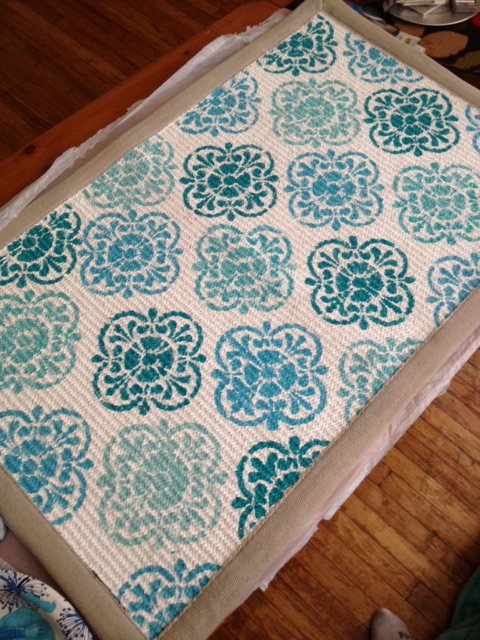Chic And here it is in my friendu0027s kitchen where I stayed this summer. turquoise kitchen rugs