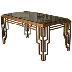 Chic Art Deco Style Stepped Geometric Dining Table / Desk art deco furniture style