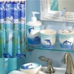 Chic COMPLETE 6 PC SET Leaping DOLPHIN Bathroom With SHOWER Curtain u0026Tumbler complete bathroom sets