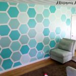 Chic How To Tape u0026 Paint Hexagon Patterned Wall interior wall paint design ideas
