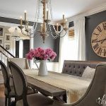Chic I would keep the bench and one of the other chairs...Dark Gray Dining dining room paint colors dark furniture