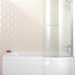 Chic Moods 1675mm P Shaped Shower Bath With Screen - DIBSHP012 p shaped bath shower screen