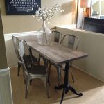 Chic Narrow dining table for narrow space. Industrial chic, drafting table base, small dining room sets