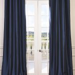 Chic Navy Blue Grommet Blackout Faux Silk Taffeta Curtain - SKU: PTCH-BO194010-GR navy blue curtains