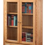 Chic ... Oak Shaker Bookcase With Full Gl Doors Hoot Judkins Furniture San oak bookcase with glass doors