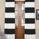 Chic Onyx Black u0026 Off White Horizontal Stripe Curtain horizontal striped curtains