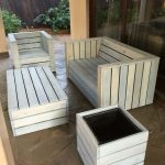 Chic Pallet wood patio furniture set outdoor wood patio furniture