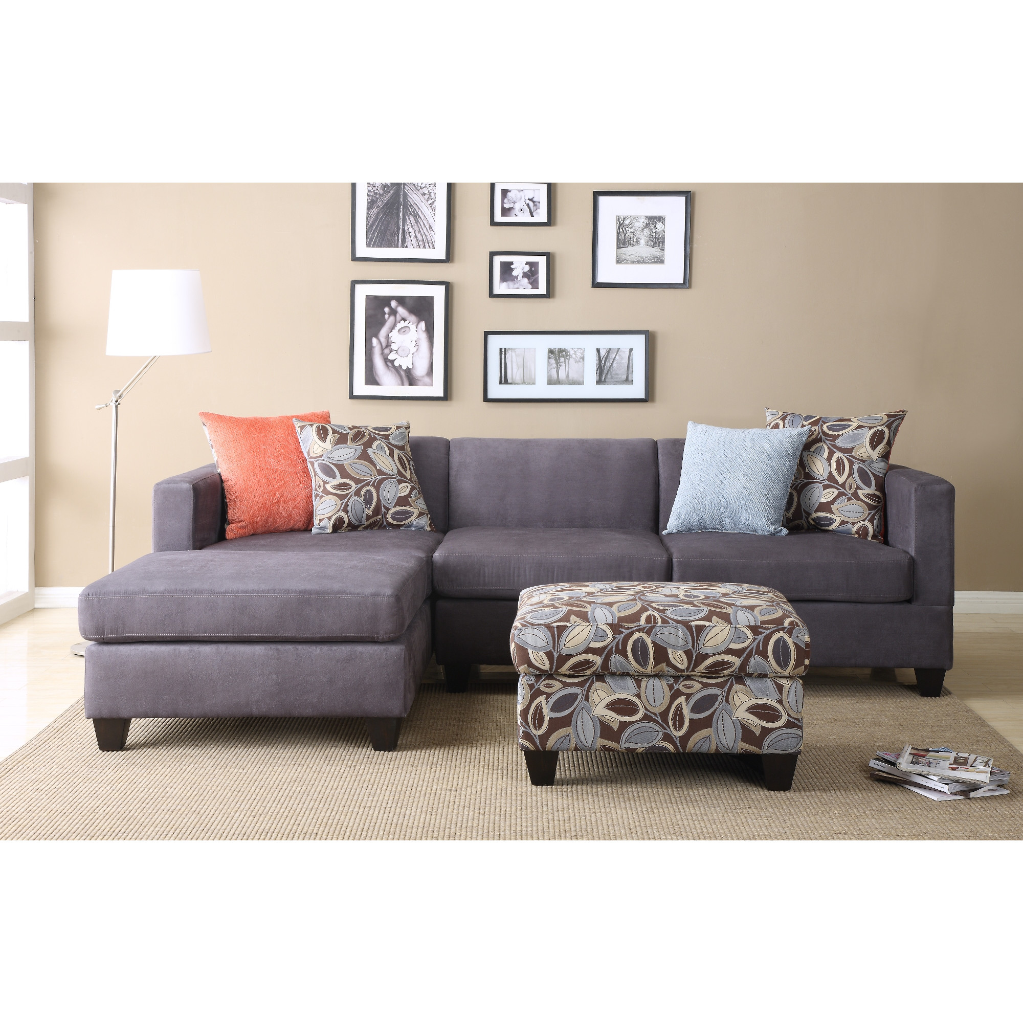 Chic QUICK VIEW. Ashtyn Reversible Chaise Sectional microfiber sectional sofa