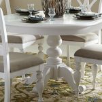 Chic Summer House I Oyster White Round Pedestal Dining Table white round dining table