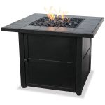 Chic Uniflame Ceramic Tile LP Gas Fire Pit Table propane patio fireplace