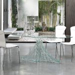 Chic Unique glass dining table oval glass dining table