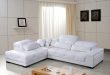 Chic White Leather Sectional Sofa with Adjustable Headrests modern-living-room white leather sectional sofa