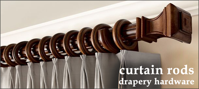 Chic Wooden Drapery Hardware and Curtain Rods wood curtain rods