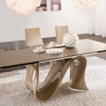 Compact A great choice - Dining table with glass top. It gives the dinning latest dining table designs with glass top